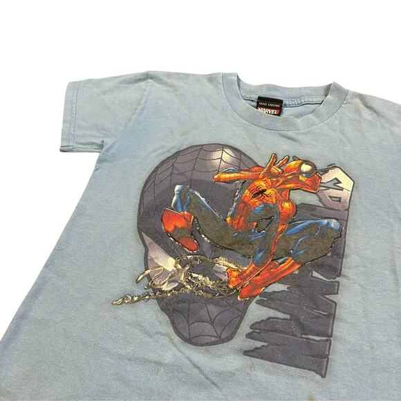 Spider-Man Marvel Vintage Y2K Glitter Web Graphic T-shirt - Picture 3 of 4
